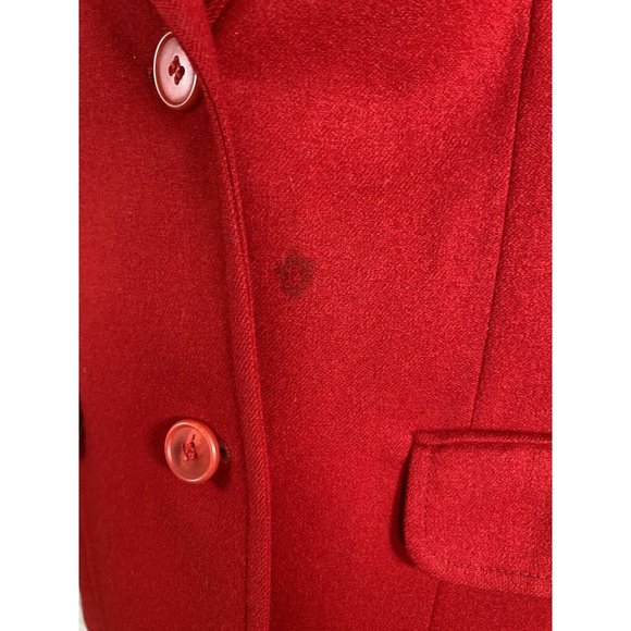 VTG Pendleton Woolen Mills Red 100% Wool Two Button Lined Jacket Blazer Womens 8 - Picture 8 of 10